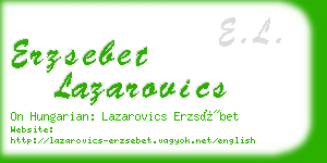 erzsebet lazarovics business card